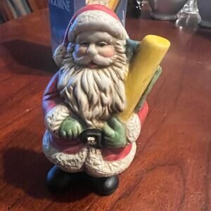 Vintage Santa Porcelain Figurine 3" Christmas Ornament Retro Holiday Festive